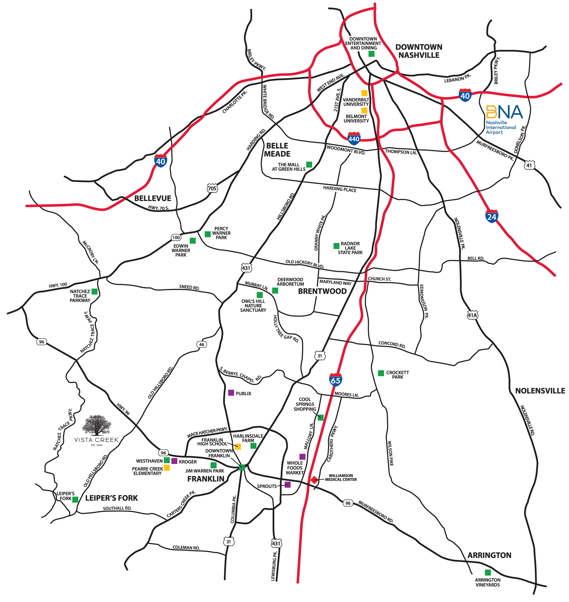 Vista Creek Tn community area map